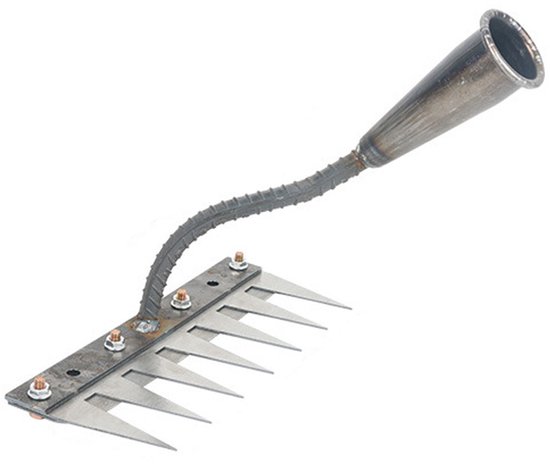 Tuinhark - Gazonverticuteermachine - Multifunctionele stalen hark - Afneembare onkruidhark - Onkruidgereedschap - 7 tanden - Geschikt voor het losmaken van de grond, het bewerken van landbouwgrond, tuinieren en wieden - Zilver van Merkloos	