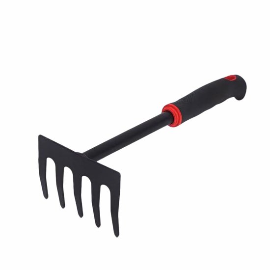 Tuinhark - Gereedschap voor het losmaken van gazon - Onkruidhark - Ijzeren hark - Onkruidverwijderaar - Ligt prettig in de hand - 28x11 cm - Geschikt voor het losmaken van de grond, cultiveren, tuinieren en onkruid wieden - Zilver van Merkloos	