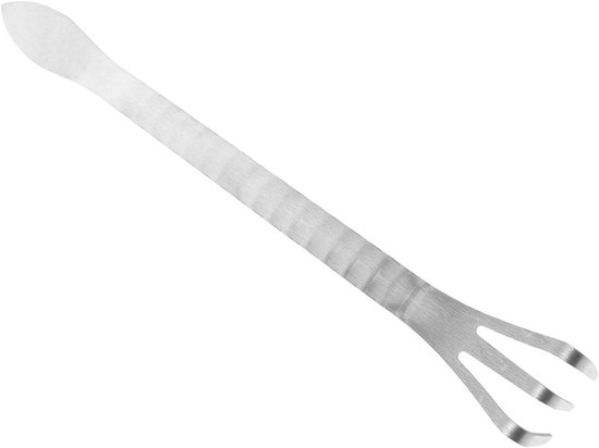 Tuinhark - Gras verwijderaar - Bodem losmaken - Roestvrij staal - 245 cm - Zilver