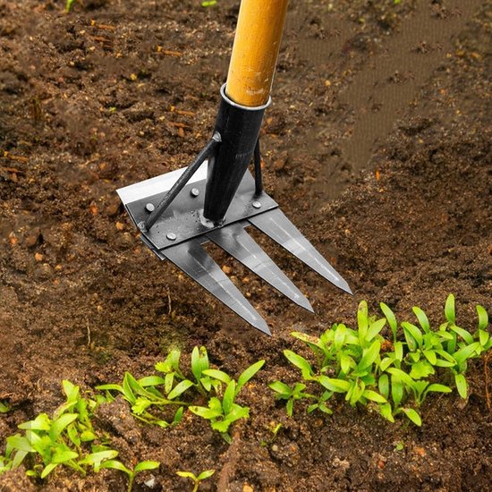 Tuinhark - Handgereedschap - Onkruid Verwijderen - Dubbelzijdige Kop - 20 cm - Metaal van Merkloos	