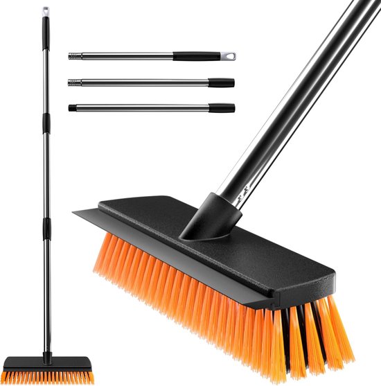 Tuinhark Heavy Duty - 10,2 inch borstelkop - rubberen schraper - ideaal voor het vegen van oprit en terras - SnelShoppen