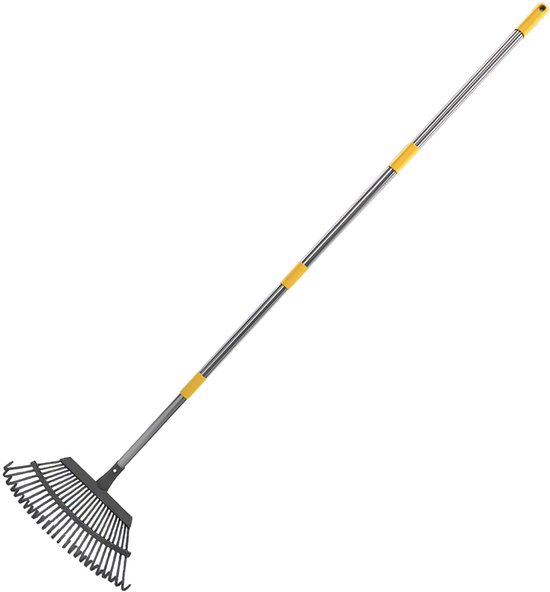 Tuinhark - Kleine bladharken voor de tuin - Bladharken met lange steel, zware bladharken voor gazons, metalen tuinharken voor gazons, struiken en bloembedden