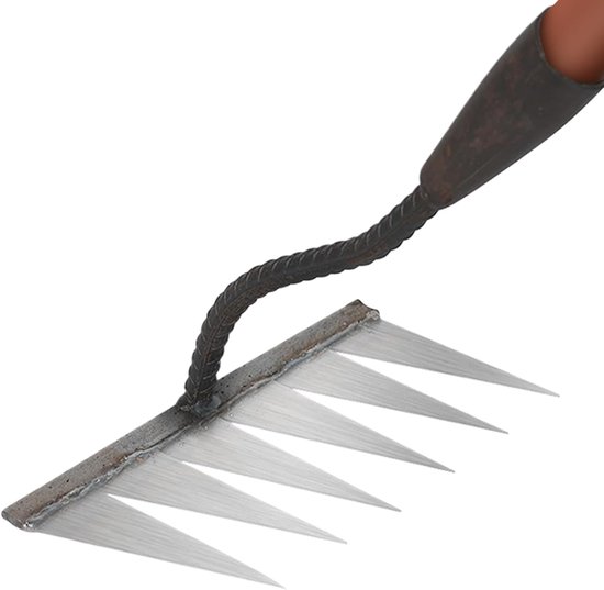 Tuinhark Koolstofstaal - Onkruid hark - Tuinonderhoud Gemak - Verstevigd Staal - 25.4 x 21.6 cm - Zwart