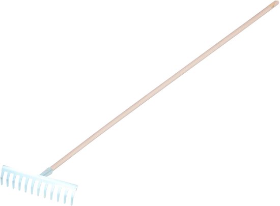 Tuinhark - metaal - 12 tanden - 29,5 cm - inclusief steel 140 cm van Merkloos	