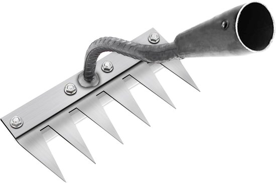 Tuinhark - multifunctioneel onkruidgereedschap - onkruidhaak - draagbare onkruidtrekker - gereedschap voor erf en tuin - voor wieden - losmaken - zaaien (zonder stok) (6 tanden)