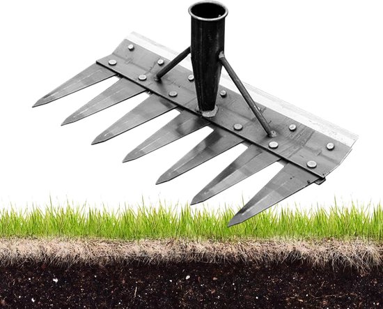Tuinhark Multifunctioneel - Onkruidverwijderaar Gazonhark - Bodem Voorbereiden Gazon Onderhoud - Demontabel Verwisselbare Elementen - Diverse Tandbreedtes van Merkloos	