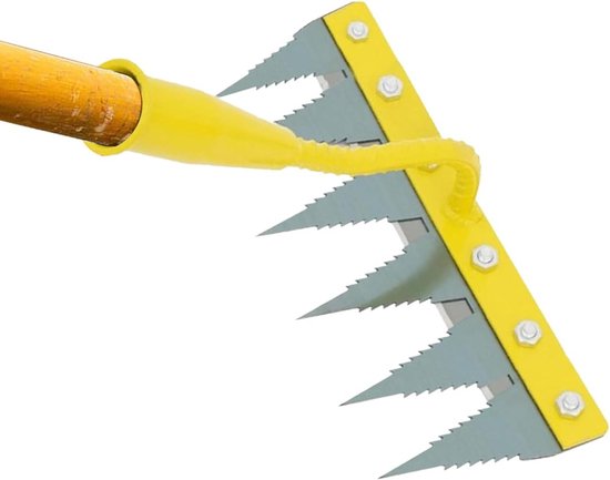 Tuinhark Nivelleerhark - Tuinwerktuig Bodem - Bodem Voorbereiden - Multifunctioneel Gebruik - 6 Tanden - Zilverkleurig