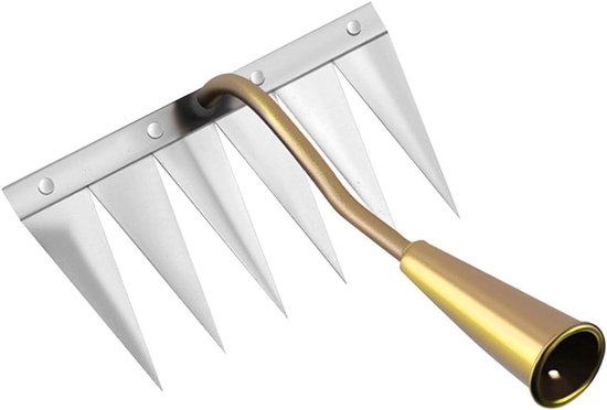 Tuinhark Onkruid - Handmatig Wieden - Gazon Onderhoud - Ergonomische Grip - 18cm Breed - Zes Tanden