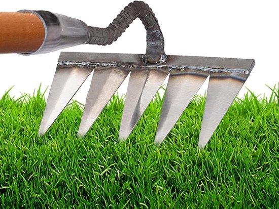 Tuinhark - Onkruidsteker Klauwhark - Tuinonderhoud - Koolstofstaal - 30 mm - Zilver