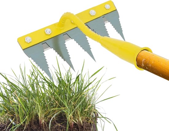 Tuinhark Onkruidsteker - Onkruidgereedschap Bodem - Tuinonderhoud Gazon - Robuuste Tanden - 38 x 15 x 15 cm van Merkloos	