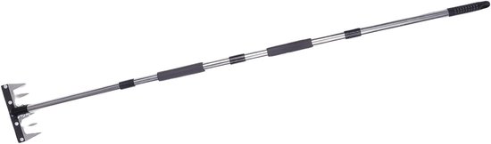 Tuinhark - Onkruidtrekker Grondhark - Onkruid Verwijderen - Verstelbare Lengte - Tot 157.5 cm - Zwart