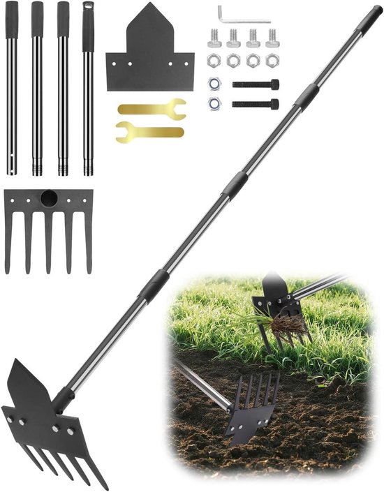 Tuinhark Schoffel - 2-in-1 Gereedschap - Onkruid Verwijderen - Roestvrij Staal - 160 cm