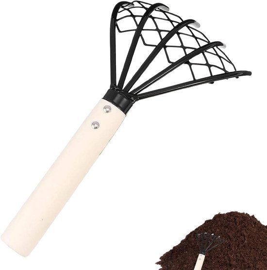 Tuinhark Staal - Handschoffel Bodemluchtiger - Tuinonderhoud - Vijfsterke Klauwen - 26 cm - Enkele Kleur