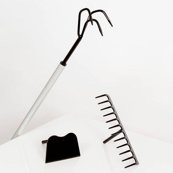 tuinhark (tuinhak) 120 cm lang - tuinhark 3-in-1 tuingereedschapsset (hark, hark (hak), grubber)