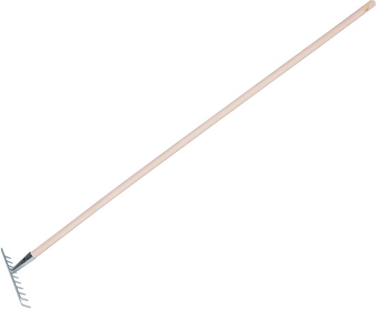 Tuinhark - verzinkt metaal - 10 tanden - 25 cm - inclusief steel 130 cm van Merkloos	