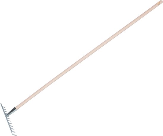 Tuinhark - verzinkt metaal - 12 tanden - 30 cm - inclusief steel 130 cm van Merkloos	