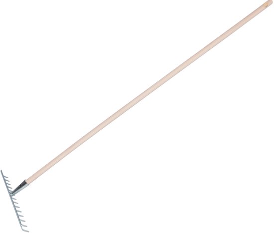 Tuinhark - verzinkt metaal - 14 tanden - 35 cm - inclusief steel 140 cm van Merkloos	