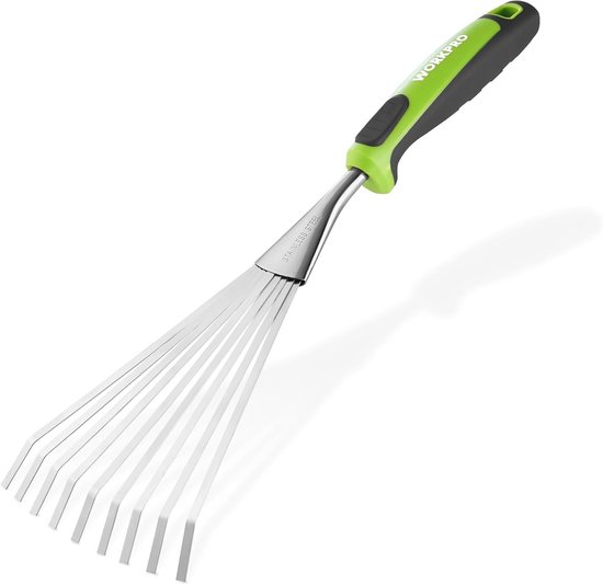 Tuinharkjes klein - Roestvrij staal - 41 cm - Handhark met Antislip Handvat - Voor Precisietuinieren
