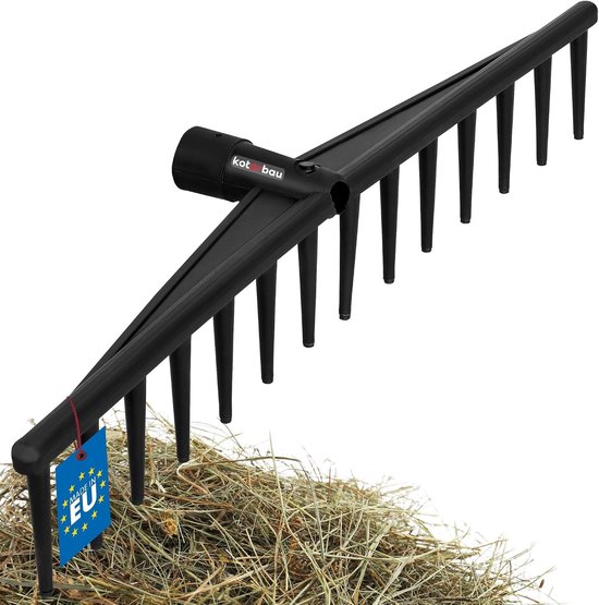 Tuinharkjes klein - Zwart - 59 cm - Kunststof bladhark zonder steel - Voor gras en heggen