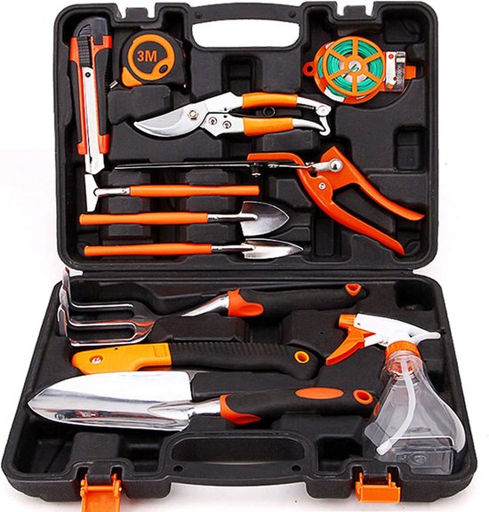 Tuinieren Gereedschap Set - Handgereedschap Tuin - Planten Verzorgen - Ergonomisch Ontwerp - 12 Delig - Grijs