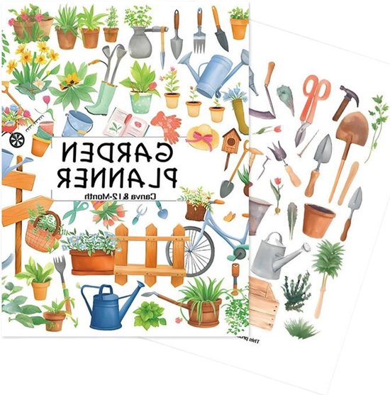 Tuinieren Planner - Moestuin Boek - Planten Verzorging - Systematische Planning - 25.8 x 21 cm - A