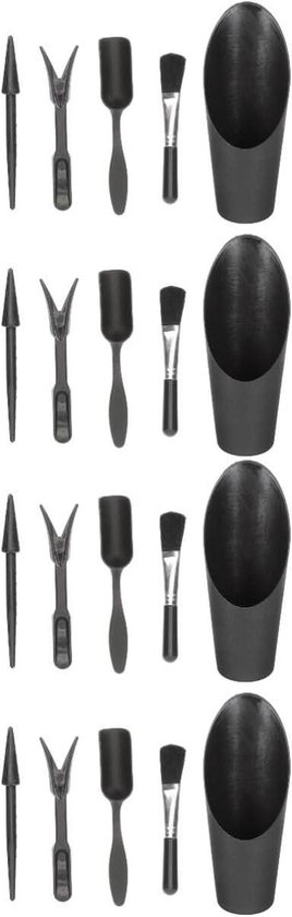 Tuiniergereedschap Set - Vetplant Gereedschap - Bonsai Verzorging - Duurzaam Kunststof - 4 Delen - Zwart