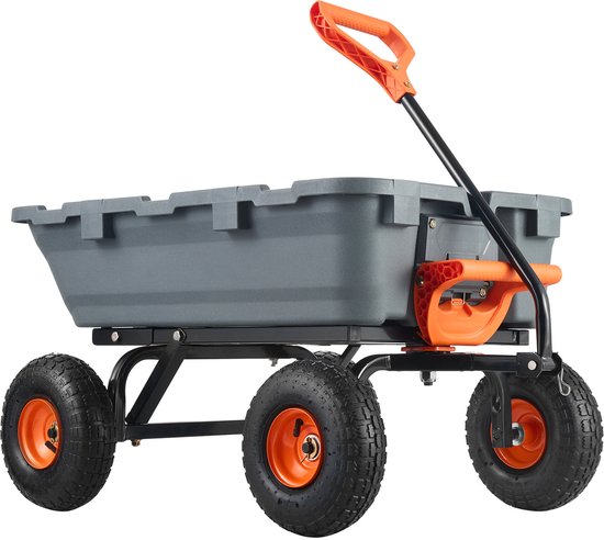 Tuinkar, 360kg Capaciteit - Polystaal Frame - Omkeerbare Handgreep met 25cm Banden van Draper