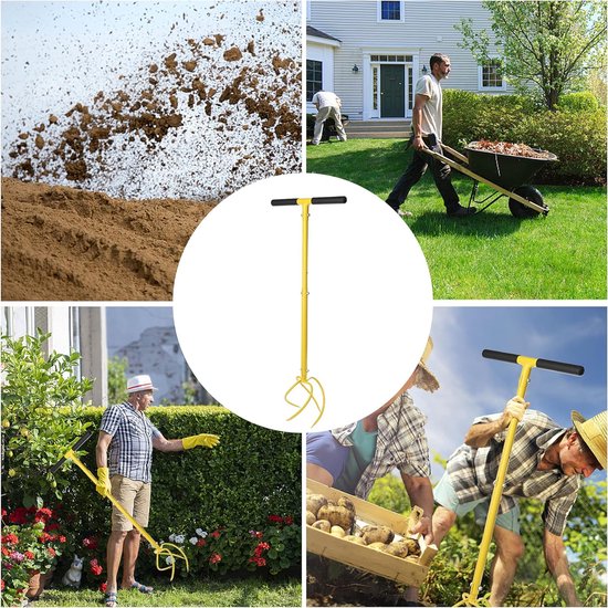 Tuinklauw Cultivator grondklauw en handgreep met steel handmatige bodemklauw onkruidklauw en grondklauw Twist Tiller Garden Claw Twist Tiller Cultivator Tiller van T