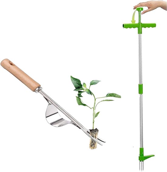 Tuinklauw Gereedschap - Onkruidtrekker Lange Steel - Onkruid Verwijderen - Ergonomisch Ontwerp - 100 cm Steel - Groen