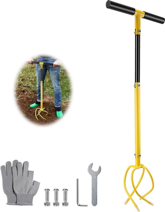Tuinklauw twist met steel - verticuteermachine en onkruidverwijderaar - in hoogte verstelbaar - afneembare tuinklauw - grond losmaken - tuingereedschap van Kinzo Garden