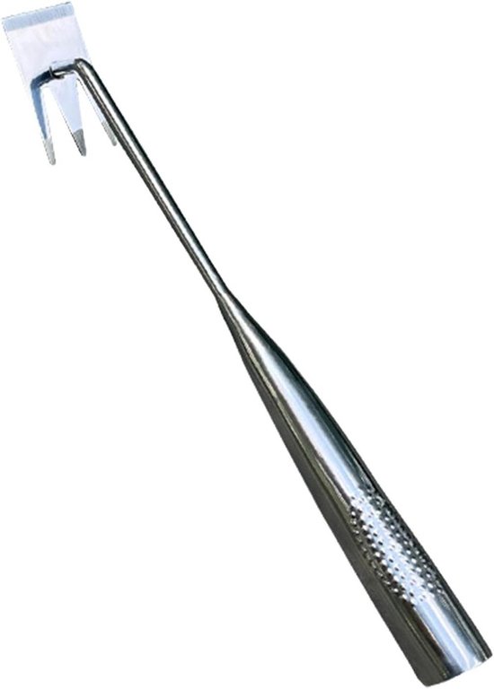 Tuinklauwgereedschap - Handzieker Onkruid - Onkruid Verwijderen - Ontwerp met drie tanden - 36 cm - Zilver