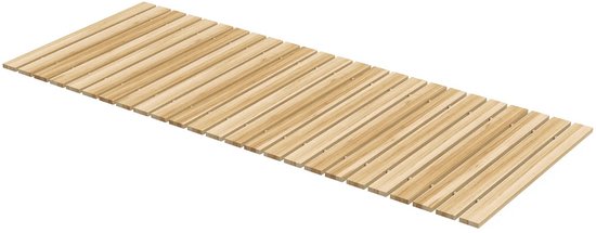 Tuinpad Rolpad 120x47cm Natuurlijke Houtkleur Sparrenhout Antislip Oprolbaar Verbonden met Draad voor Tuin Balkon Terras