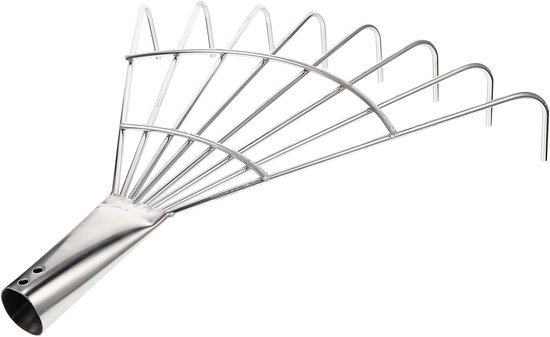 Tuinrakel Bladhark - Hark Grondhark - Bladeren Verzamelen - Roestvrijstaal Constructie - 3.2 cm - Zilver