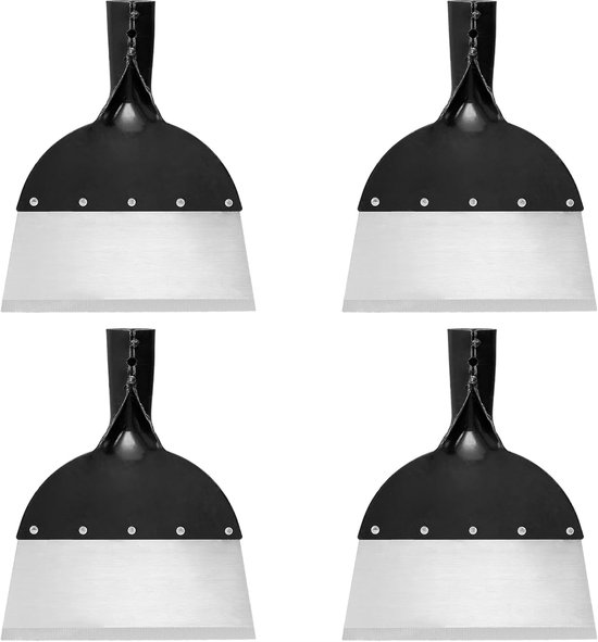 Tuinreinigingsschep - 4 stuks - platte schep - tuinschep - onkruidverwijderaar - apparaat - sneeuwschep - metaal - tuingereedschap - stootschaar - 21,5 x 25 cm van Merkloos	