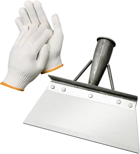 Tuinreinigingsschep met handschoenen - Onkruidgereedschap voor tuinieren - Multifunctioneel gereedschap - Reinigingsschep tegen onkruid en mos van Merkloos	