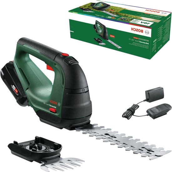Tuinschaar AdvancedShear 18V-10 (1 accu 20 Ah 18V-systeem snoeit tot 85 m² per acculading met buxus- en grasschaarmessen in kartonnen doos) van Merkloos	