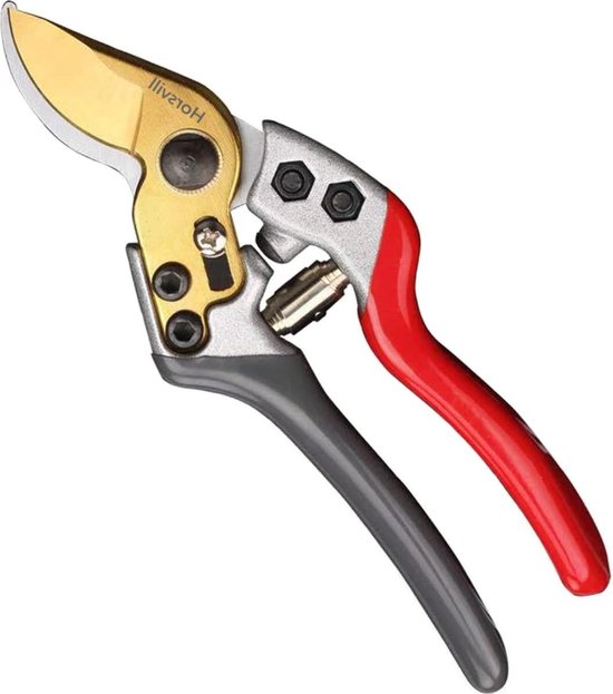 Tuinschaar plantenschaar Japanse bloemenschaar takkenschaar voor het snoeien van takken wortels bamboe stokken potplanten druiven en rozen - rood-grijs Heggenschaar van SILOBA.