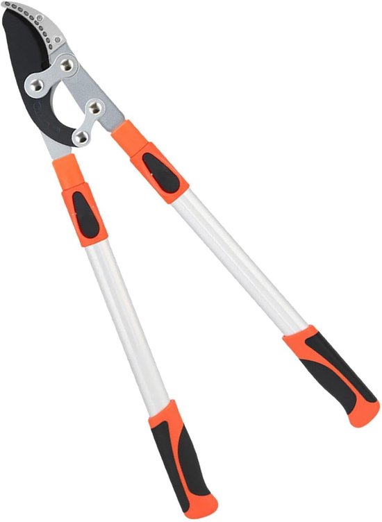 Tuinschaar Telescoop - Takkenknipper Snoeischaar - Hoge Takken Snoeien - Roestbestendig Aluminium - 68-97 cm - Oranje Wit