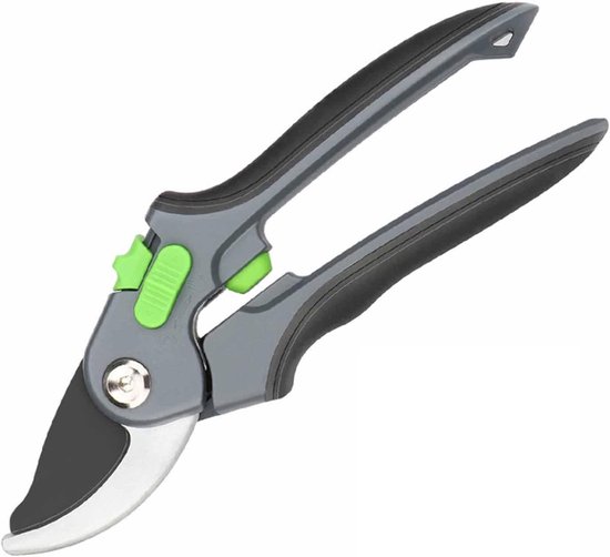 Tuinschaar van 20 cm (8 inch), geschikt voor gebruikers met minder kracht, bypass-snoei, geschikt voor het snoeien van vers hout/bloemen, schaar met een diameter van 35 mm, ergonomische handgreep. van Merkloos	
