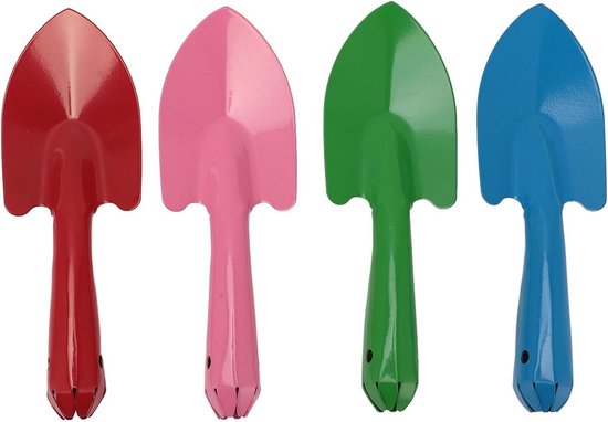 Tuinschep Set - Mini Grijper - Planten Verpotten - Metalen Constructie - 4 Delig - Kleurrijk