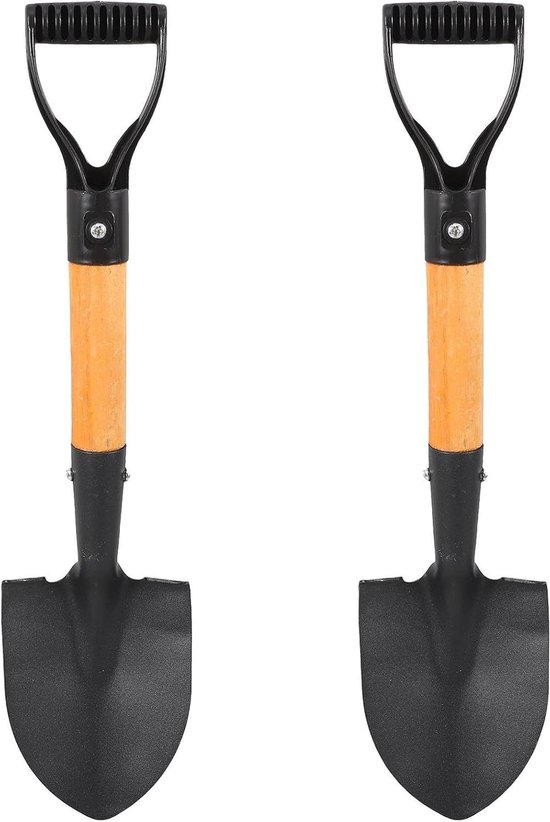 Tuinschep Staal - Handschep Grondschep - Tuinieren Grond Verzetten - Ergonomische D-Greep - 36 cm Lengte - Zwart
