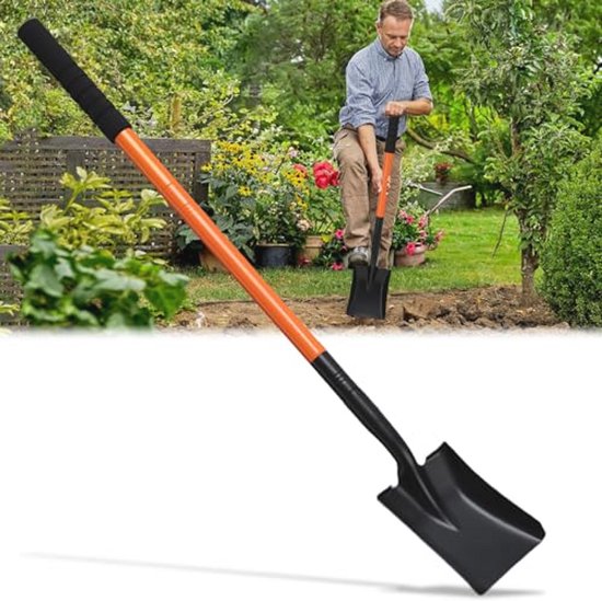 Tuinschep vierkant met lange steel voor eenvoudige tuinwerkzaamheden