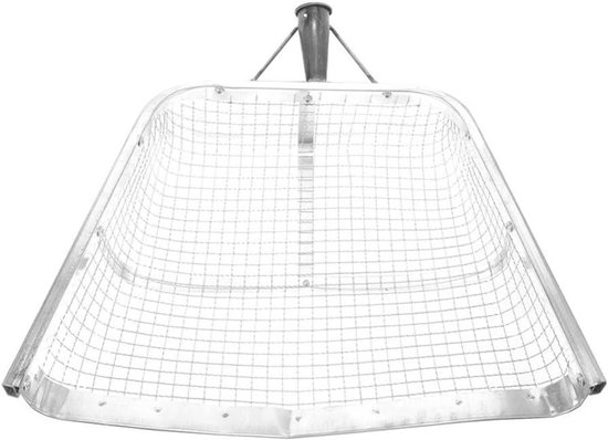Tuinschep Zeef - Metaaldetectie Schep - Zand Zeven - Praktische IJzeren Constructie - 46 cm Lengte - Zilver