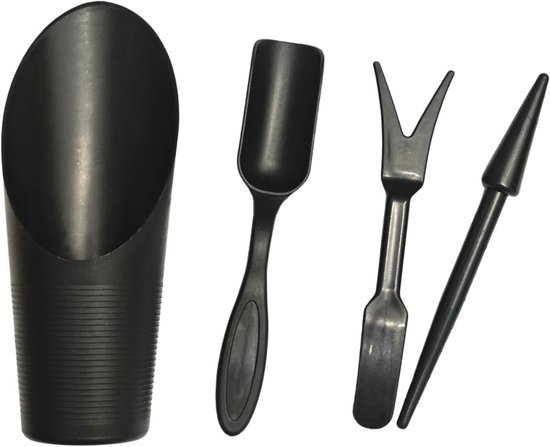 Tuinschepjes - Schepje voor het verplanten van potplanten - Plastic verplantset voor vetplanten - Mini-schepje voor plantenverzorging - Zwart van Merkloos	