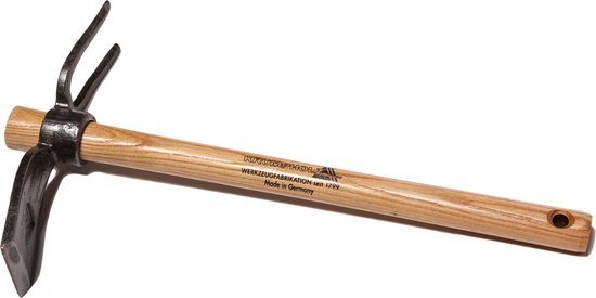 Tuinschoffel met een gelakte essen steel, gesmede dubbelzijdige "edge" (40cm) van T