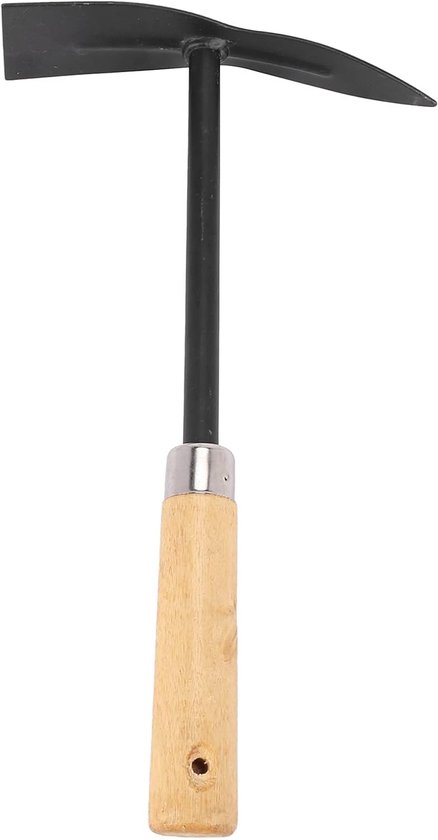 Tuinschoffel met houten steel en metalen blad- zwart