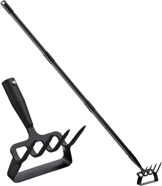 Tuinschoffel - Schoffel cultivator - Onkruid wieden - 2-in-1 ontwerp - 120 cm - Zwart
