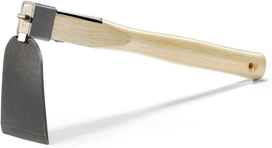 Tuinschoffel- tuingereedschap- schoffel en hark- handschoffel met houten handvat voor het losmaken van de grond en het wieden van onkruid (1 stuk).