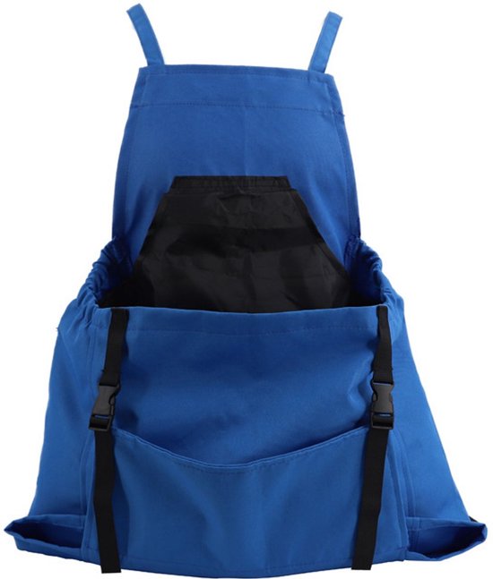 Tuinschort - Buiten Plukschort met grote zakken - Tuinschort met zakken - Blauw - 60*50cm - Oxford-stof - Verstelbare tuinschort - Met oogstzak - Waterdicht - Cadeau voor iemand die van tuinieren houdt van Merkloos	