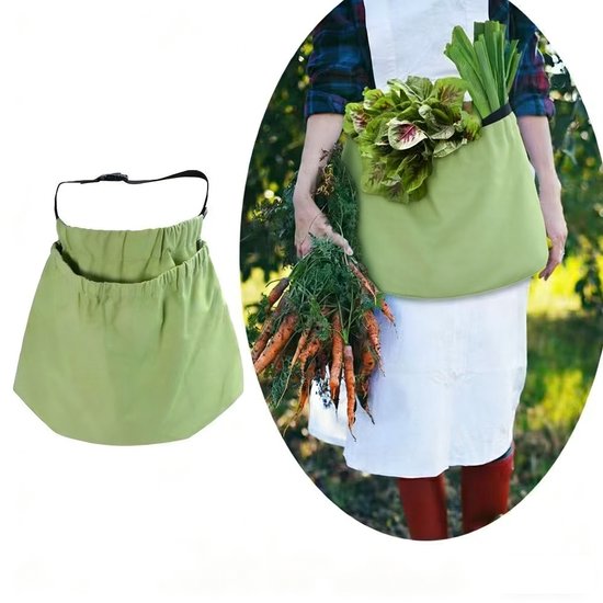 Tuinschort - Keukenschorten - Oogstzak - Fruitplukker - voor het plukken van fruit en groenten - groen - 1 stuk van Merkloos	